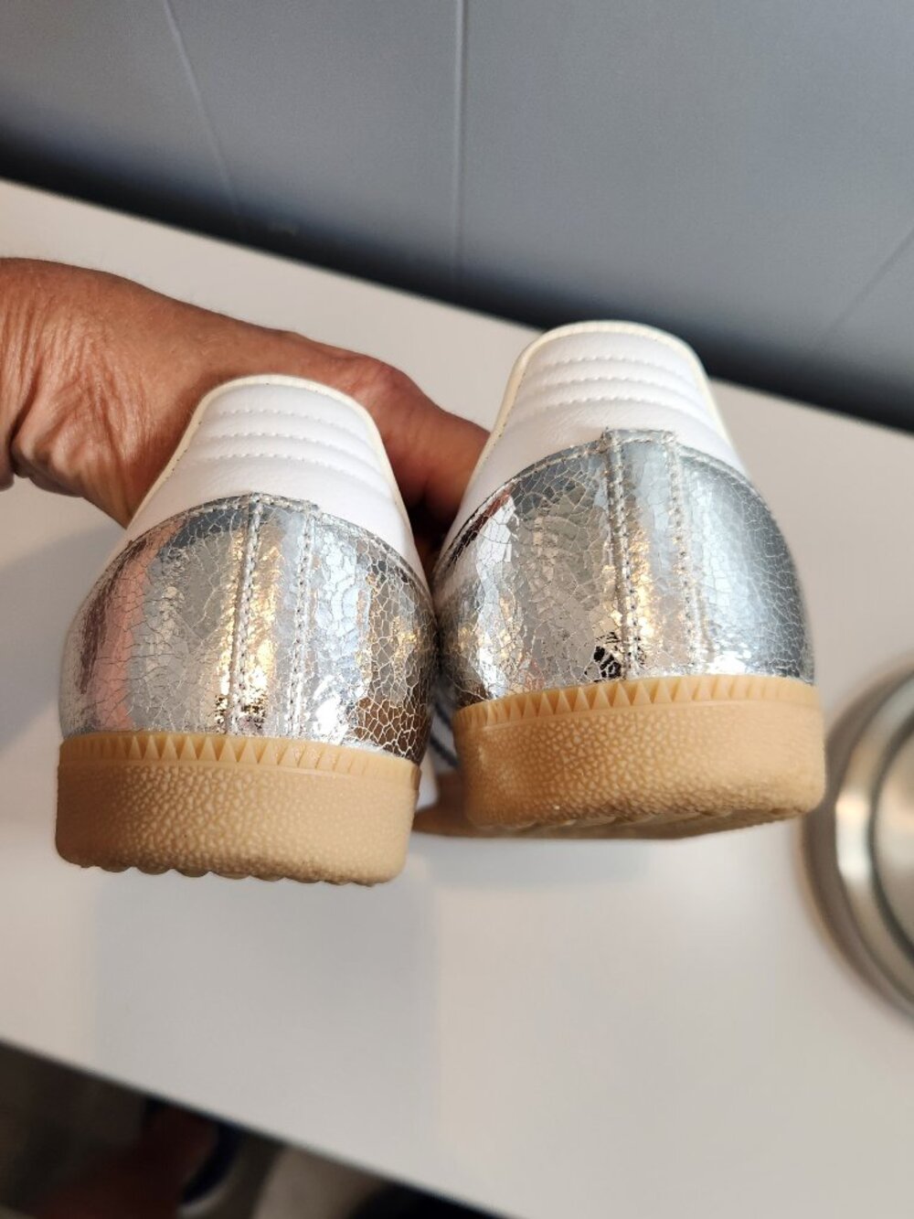 Adidas Samba silver metallic tennis athletic shoes - Picture 11 of 11